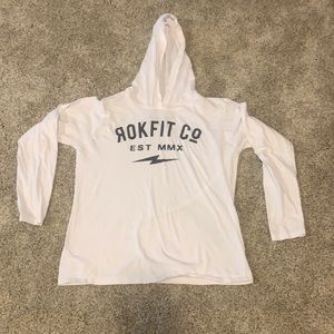 ROK Fit long sleeve hooded T fits like Medium